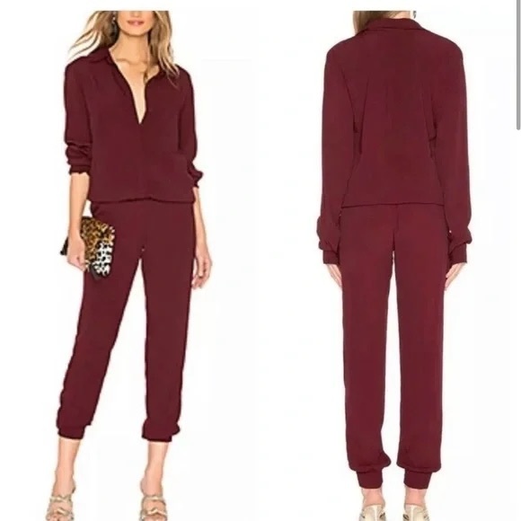 Revolve Monrow Crepe Long Sleeve Jumpsuit